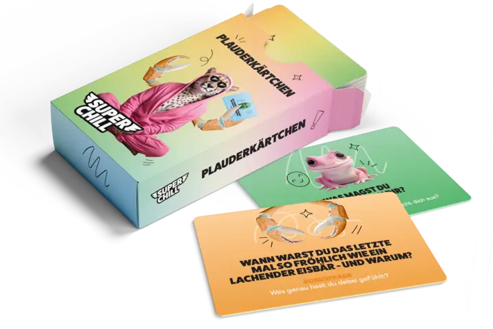 Super-chill - Kärtchen als Beispiel mit geöffneter Packung